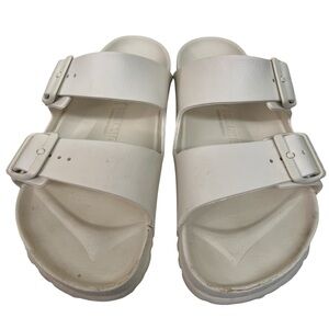 Birkenstock Women’s White Arizona EVA Sandals Size 39 L8 Slip-on Rubber Sole